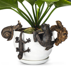 Weysat front view of all four bronze resin animals showing decorative set