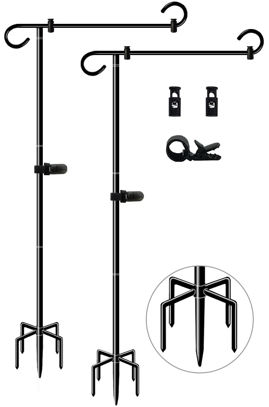 Whoonba front view of assembled flag stand showing stable display