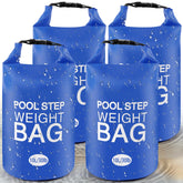 whumsdog front packaging showing four 30 lb pool weight bags, adds secure ballast