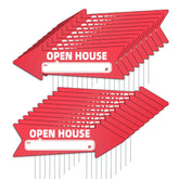 WHWHW front view of red arrow sign showing clear direction and visibility