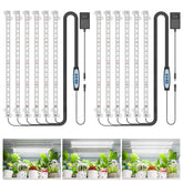 Wiaxulay front view of two 16in grow light strips showing compact design and bright output