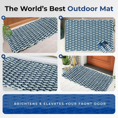 Wicked Good Doormats side profile showing 1.25 inch thickness and sturdy weight
