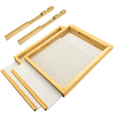 Widiso front view of two-pack screened bottom boards showing sturdy pine and beeswax finish for durability