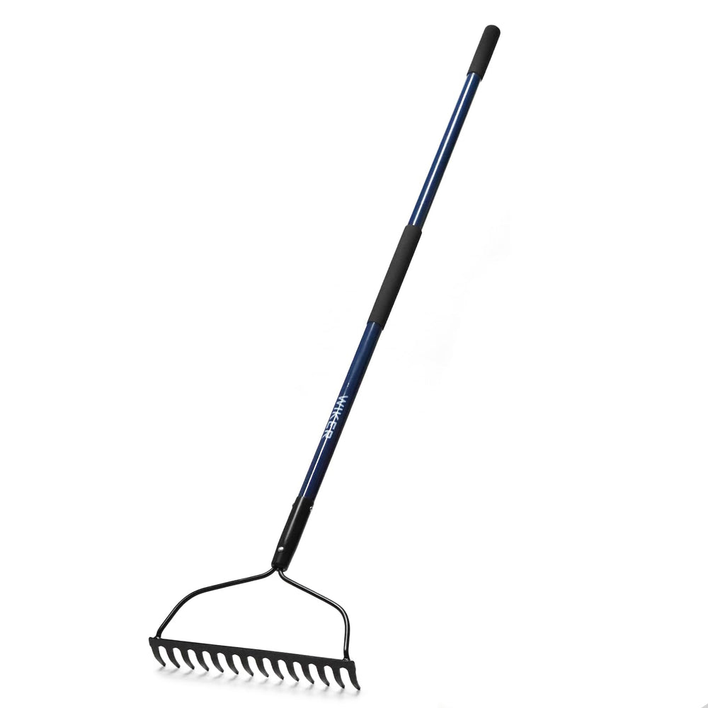 WIKER front view of full rake showing head and handle for reliable yard work