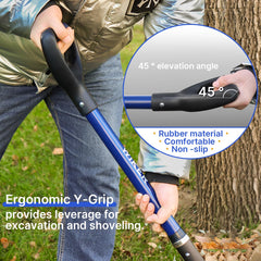 WIKER ergonomic rubber Y-grip on fiberglass handle for comfortable control