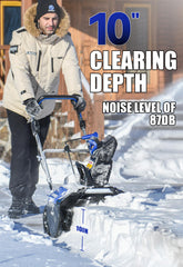 Wild Badger Power clearing a suburban driveway demonstrating fast, cordless convenience