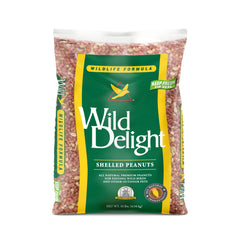 Wild Delight peanuts in feeder attracting jays and woodpeckers to yard
