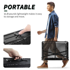 WildFinder table at two heights comparing seated and standing use for flexible prep surfaces