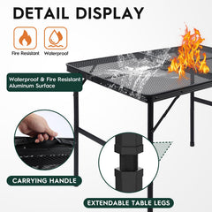 WildFinder folded table compact for transport benefit: easy packing and storage