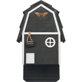 WildYard front view showing barn-style bat house, attracts bats to property