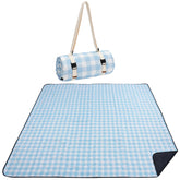 WILLOW WEAVE front view showing blue check pattern and large size for group comfort