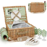 WILLOW WEAVE front view showing full picnic basket set and ready-to-go convenience