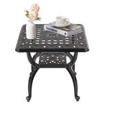 WILOUNGE front view of copper square table showing vintage design and durable finish