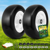 Wiltire front wheel assembly shows solid-rubber reliability and easy swap