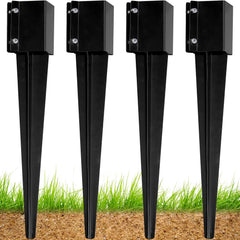 WIMART front view of 4-pack ground spikes showing packaging and size benefit