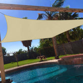 Windscreen4less front view of beige rectangle sail showing large shaded area