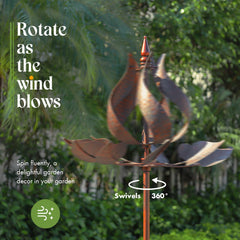 WinWindSpinner full 75-inch spinner in garden showing motion and scale