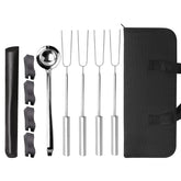 Wiszou kit front packaging showing complete s'mores accessories and portability