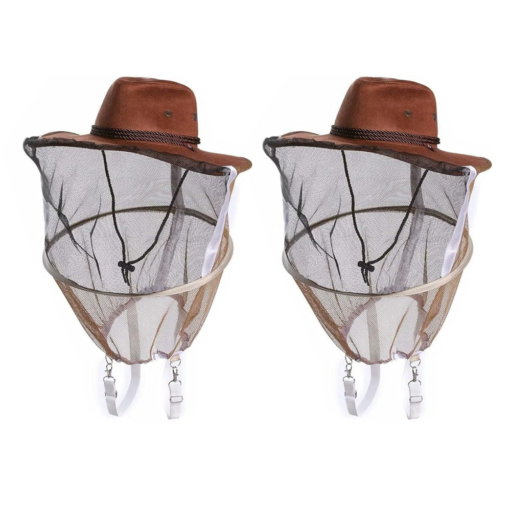 witbee front view cowboy beekeeping hat shows brim and protective coverage