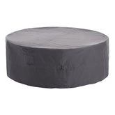 WJ-X3 front view of cover protecting round patio set, durable weather protection
