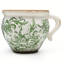 WK WENKRYGDN front view showing vintage planter and decorative floral design for charm