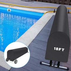 Woanger covered reel installed on pool showing weather protection and tidy look