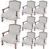 Woanger front view clear chair cover protecting upholstery visibly