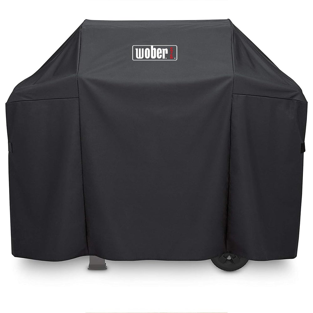 WOBER COVER front view on Weber Spirit 300 showing full protection and neat fit