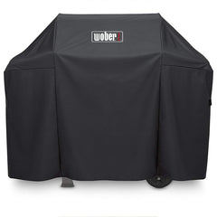 WOBER COVER front view on Weber Spirit 300 showing full protection and neat fit