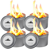 WOEHOL front packaging showing four compact campfires, clear travel benefit