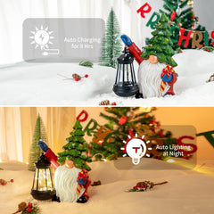 WONDHOME gnome size comparison next to shoe showing compact scale for porch and table