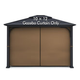 Wonwon front view of brown 10x12 replacement curtain showing full coverage and neat hem