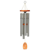 Woodstock Chimes front view showing elegant cherry finish and hanging ring benefit memorial display