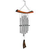 Woodstock Chimes front view showing full 34-inch chime and pipes, enhancing outdoor ambiance