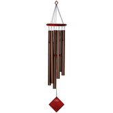 Woodstock Chimes Pluto front view showing full bronze tubes and hanger benefit clear tones