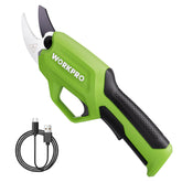 WORKPRO pruner front profile showing compact body and ergonomic grip for comfort