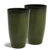 Worth front view of two gradient green planters showing decorative benefit