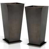 Worth glossy black planters front view shows modern styling and strong presence
