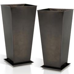 Worth glossy black planters front view shows modern styling and strong presence
