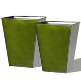 Worth glazed planter front view showing glossy green finish and modern silhouette for curb appeal