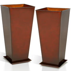 Worth glossy red front view showing elegant square tapered planter and bold finish for style