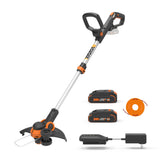 WORX WG163 front view showing lightweight design and 12-inch cutting head for easy handling