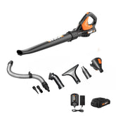 WORX WG545.1 front view showing compact blower and handle for comfortable use