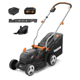 WORX WG733.1 front view showing compact deck and easy storage benefit