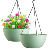 WOUSIWER front view of green hanging planter showing clean silhouette and curb appeal