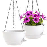 WOUSIWER front view of white hanging planter showing clean minimalist look and versatile decor benefit