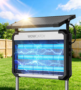 WowCatch front view showing full unit and triple-UV lamps, highlights pest coverage benefit