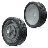 WPL 40987 front assembly showing full wheel and tire, improving sweeper stability