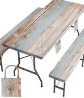Wrakus front view of table cover protecting picnic table and benches