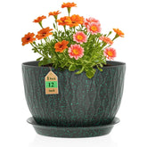 WSMKSZ front view of black speckled pot showing stylish ripple finish and curb appeal